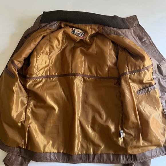 VTG Jardi Brown Distressed Italian Genuine Leather Jacket - Picture 4 of 6